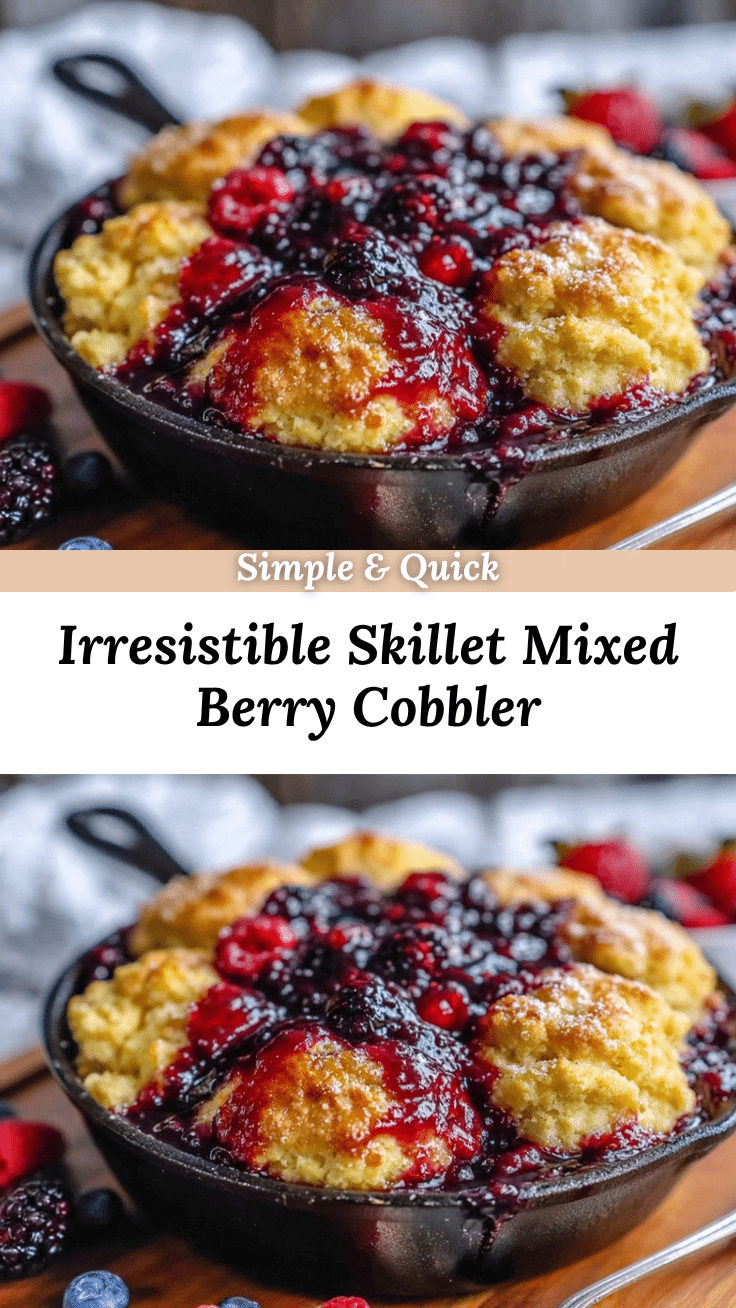 crispy skillet mixed berry cobbler recipe
