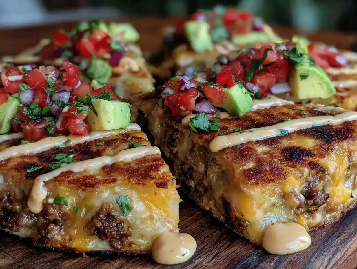 crispy smash burger taco quesadilla preparation steps