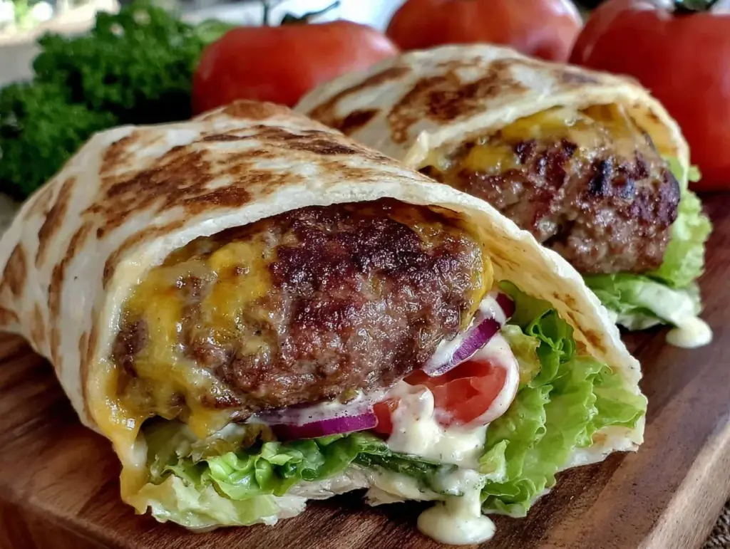 crispy smash burger wraps - featured image