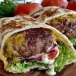 crispy smash burger wraps - featured image