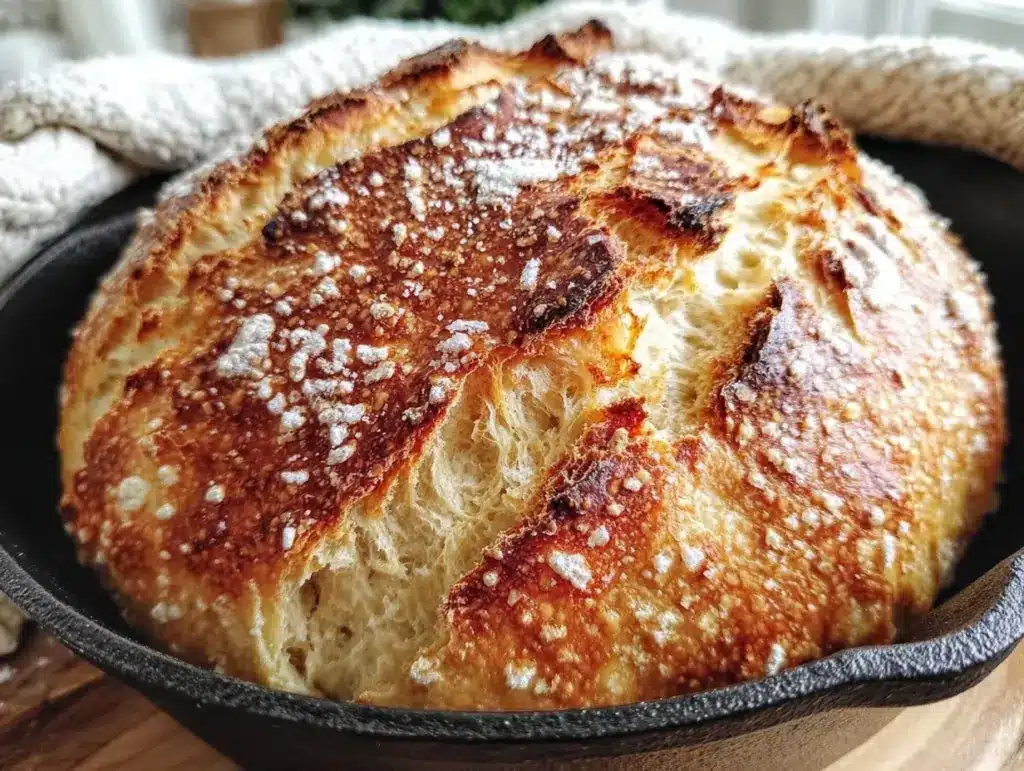 easy crispy no-knead artisan bread - featured image