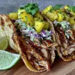 easy crockpot honey lime chicken tacos - featured image