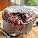 easy gooey single serve chocolate lava mug cake - featured image