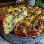 easy sausage and egg breakfast casserole - featured image