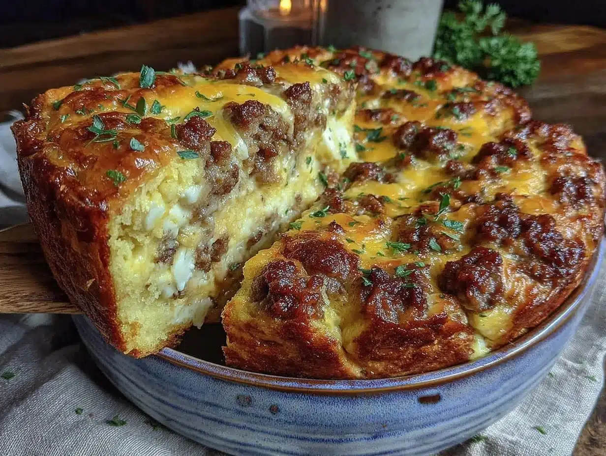 easy sausage and egg breakfast casserole preparation steps