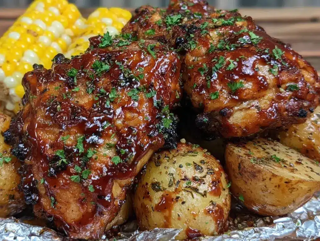 foil packet bbq chicken - featured image