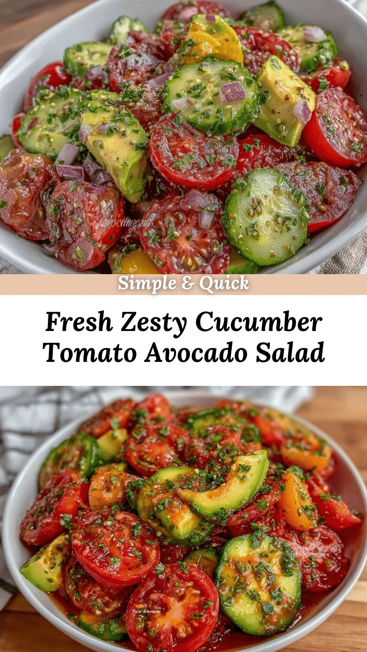 fresh cucumber tomato avocado salad recipe