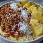 fresh mango pineapple smoothie bowl - featured image