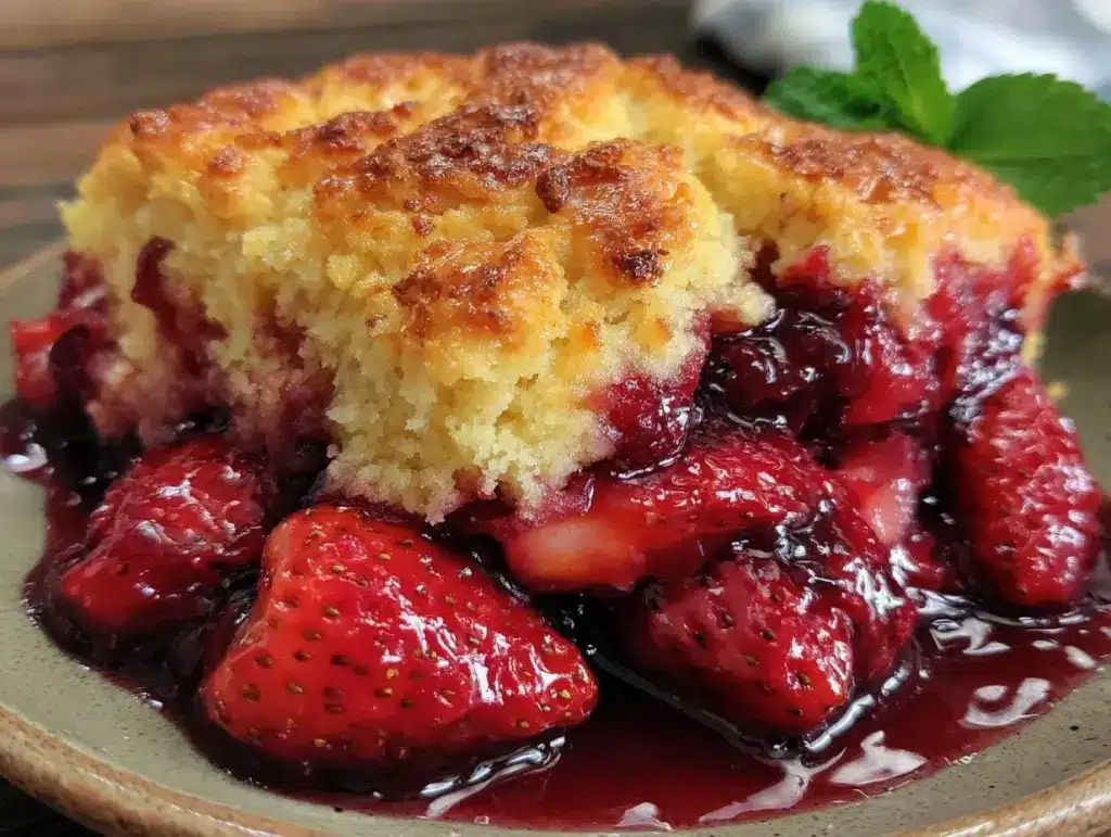 fresh strawberry cobbler - featured image