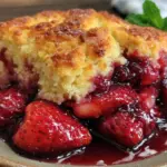 fresh strawberry cobbler - featured image