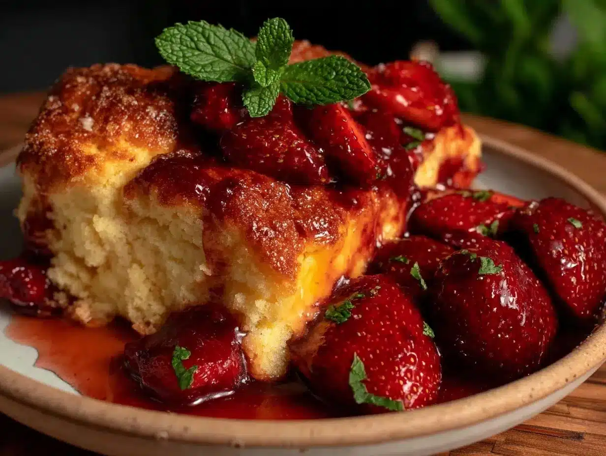 fresh strawberry cobbler preparation steps