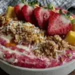 fresh strawberry mango smoothie bowl - featured image