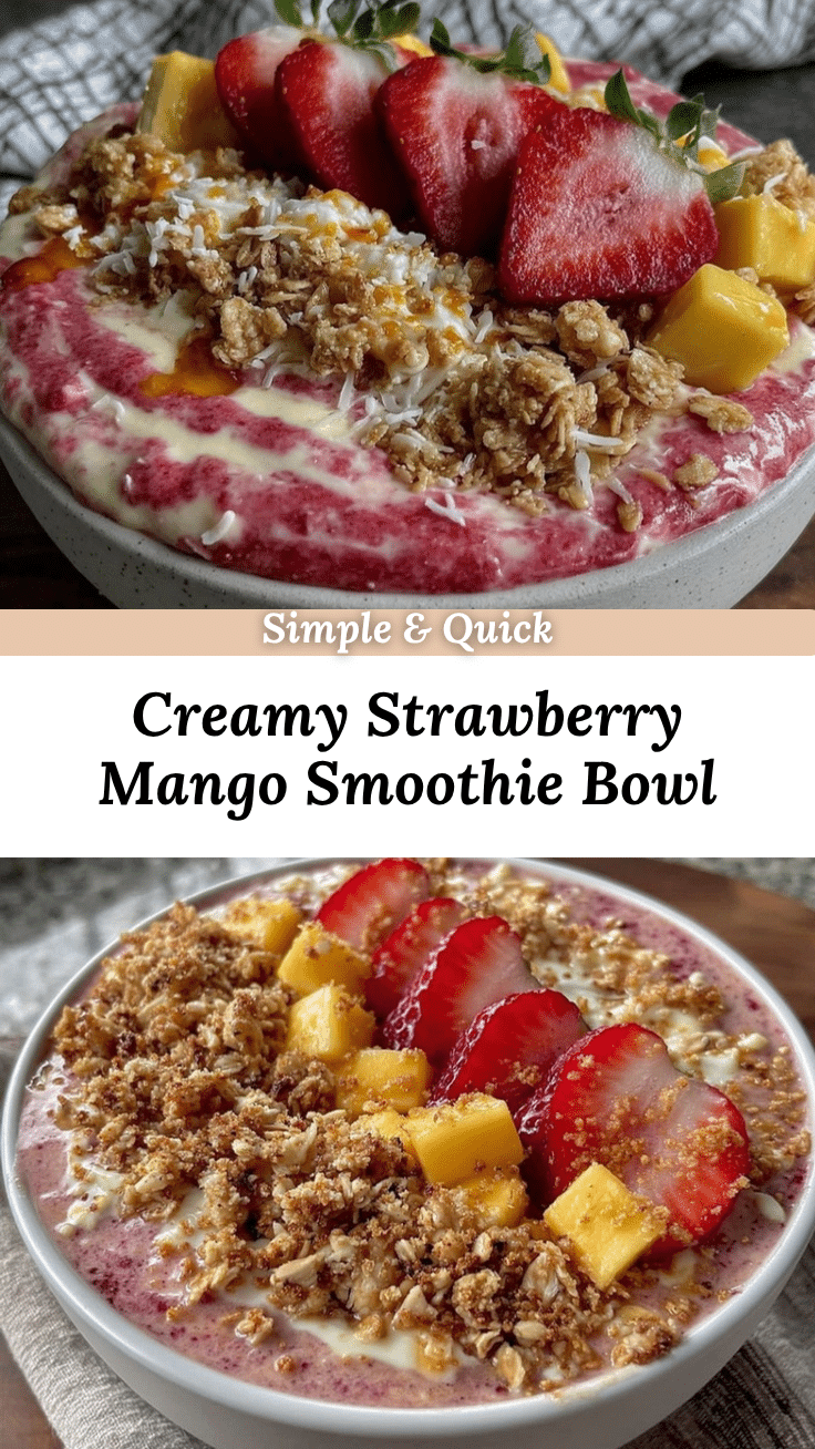 fresh strawberry mango smoothie bowl recipe