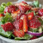 fresh strawberry spinach salad - featured image