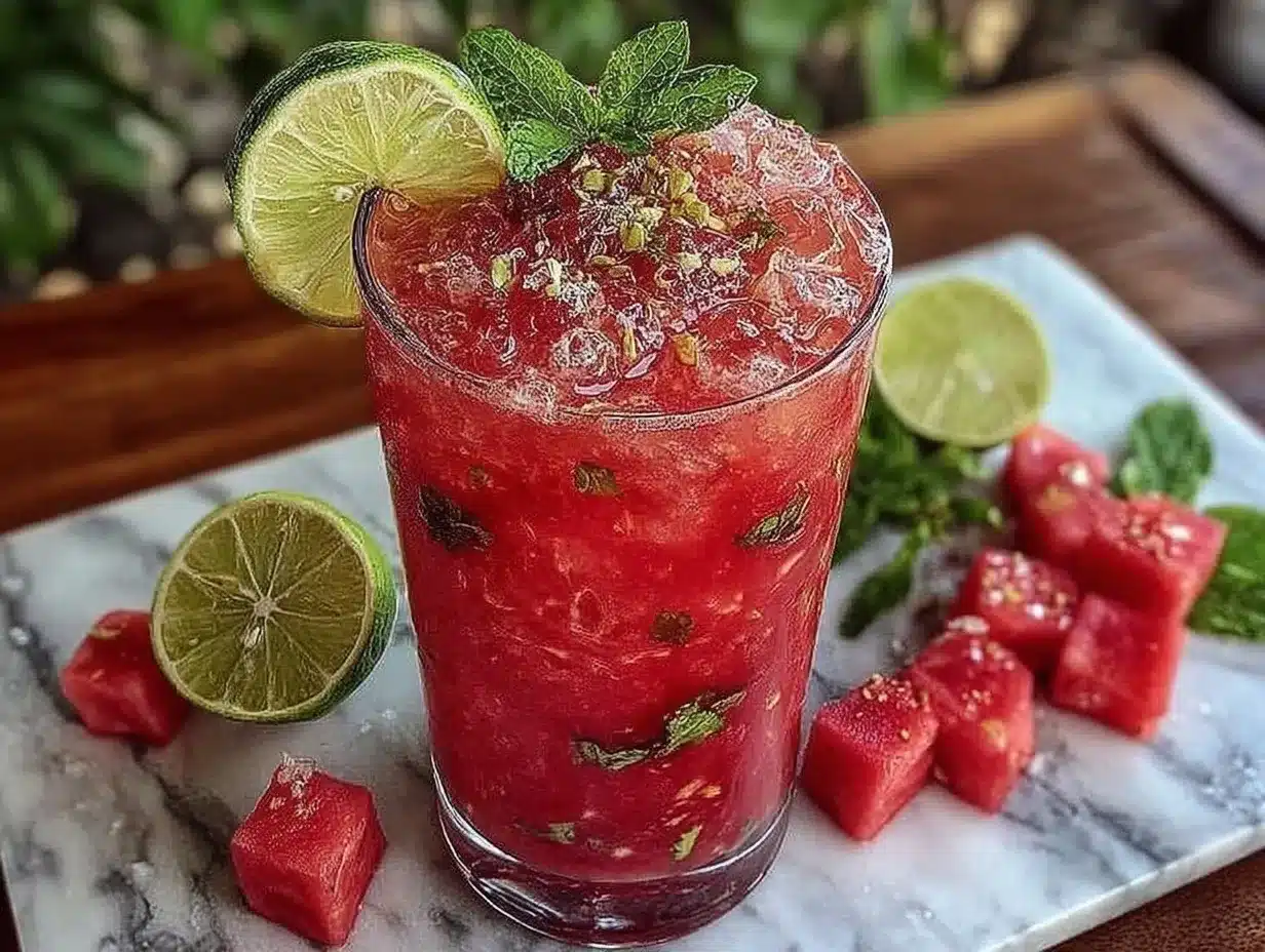 fresh watermelon mint agua fresca preparation steps