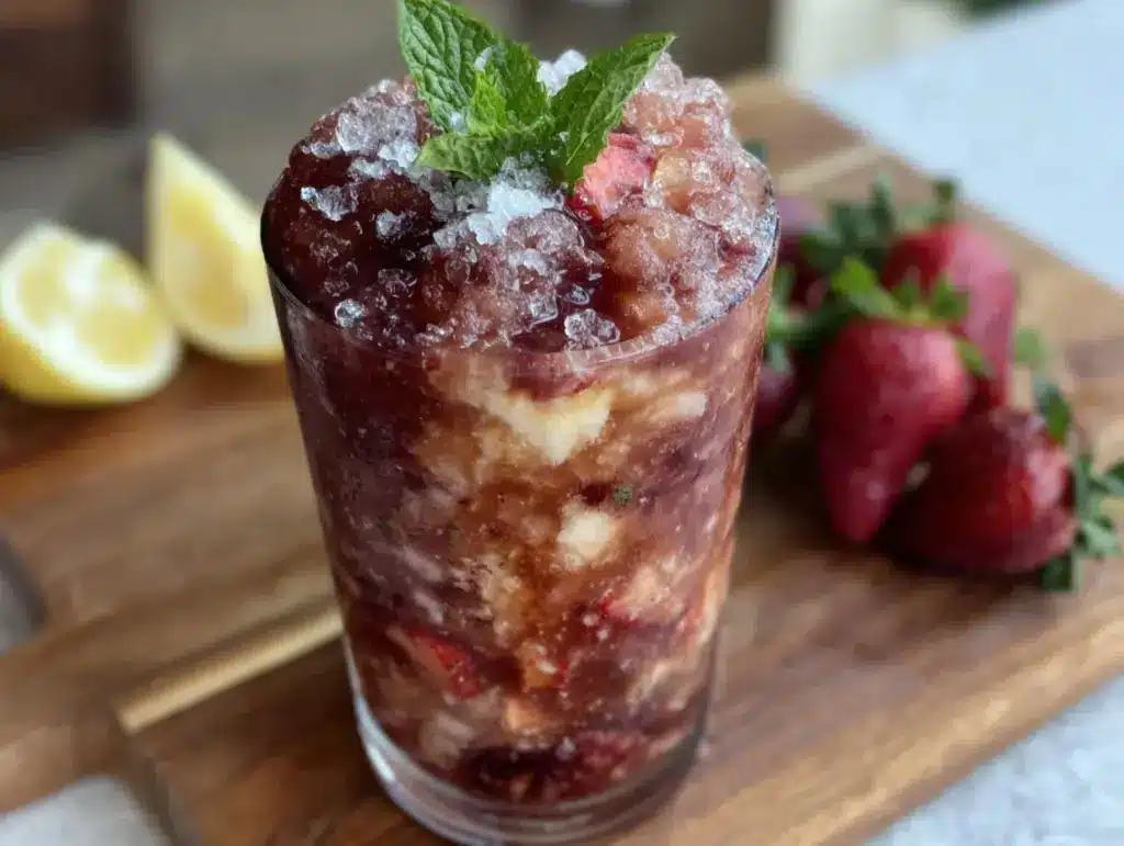 frozen strawberry lemonade slush - featured image