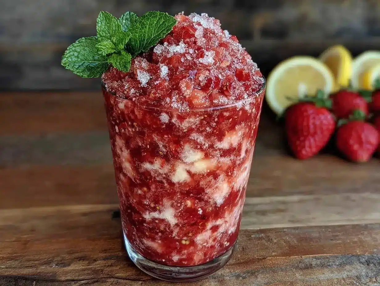 frozen strawberry lemonade slush preparation steps