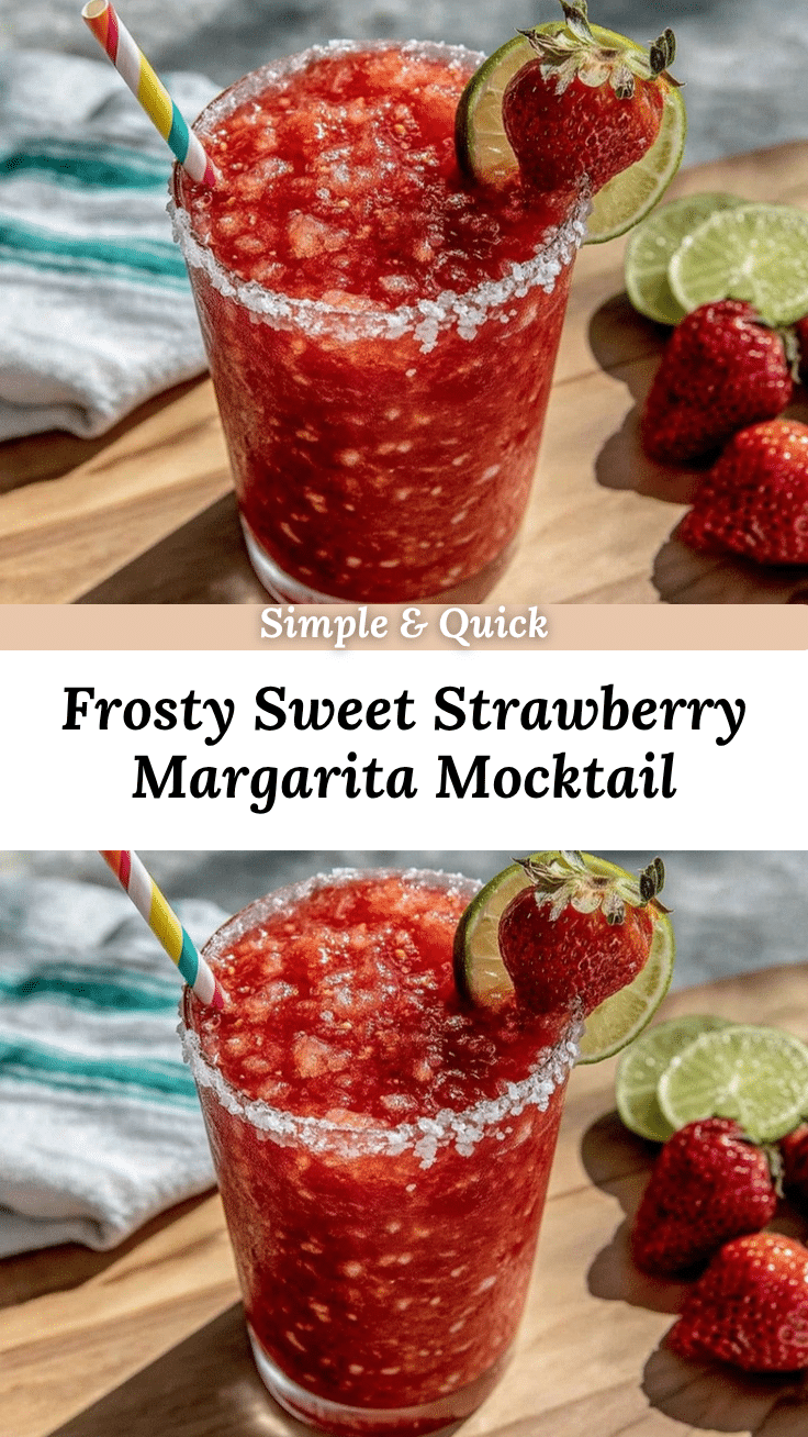 Frozen Strawberry Margarita Mocktail recipe
