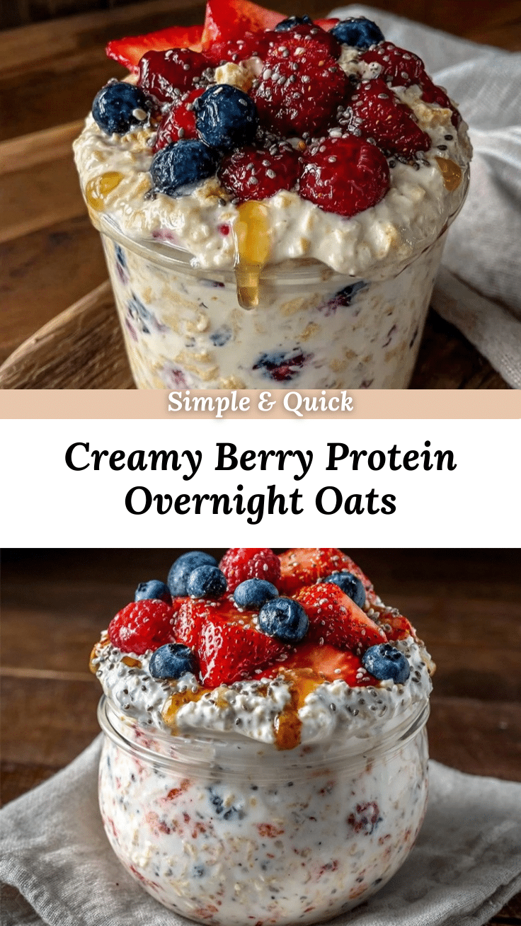 healthy berry protein overnight oats recipe