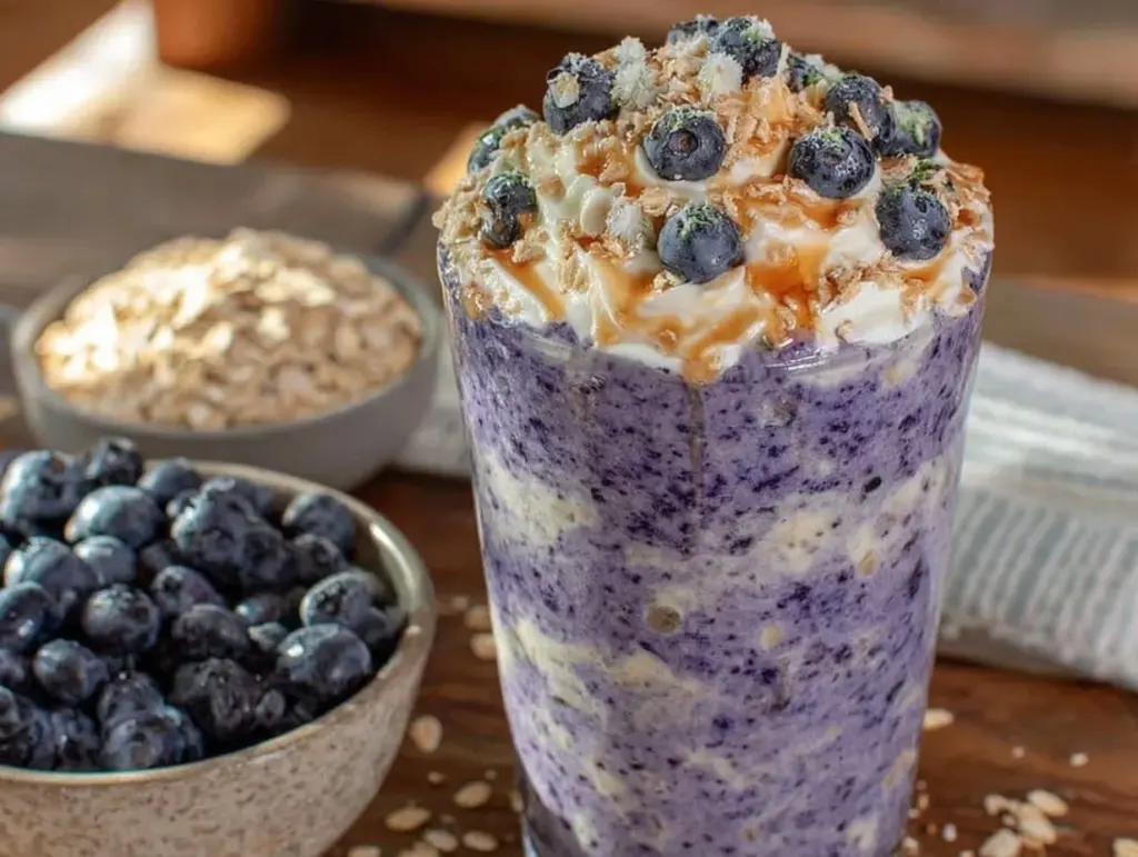 healthy blueberry oat smoothie - featured image