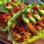 healthy high-protein turkey taco lettuce wraps - featured image
