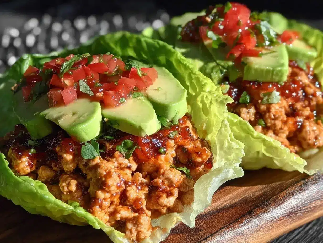 healthy high-protein turkey taco lettuce wraps preparation steps