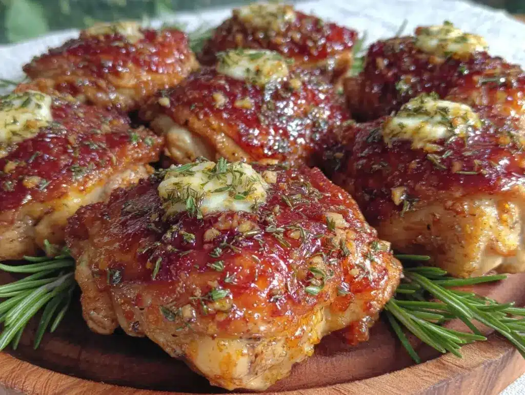 honey garlic grilled chicken thighs - featured image