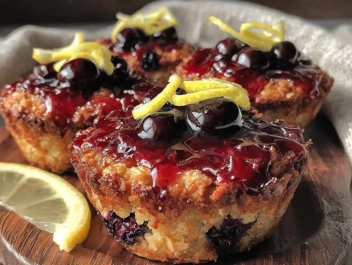 lemon blueberry baked oatmeal cups preparation steps