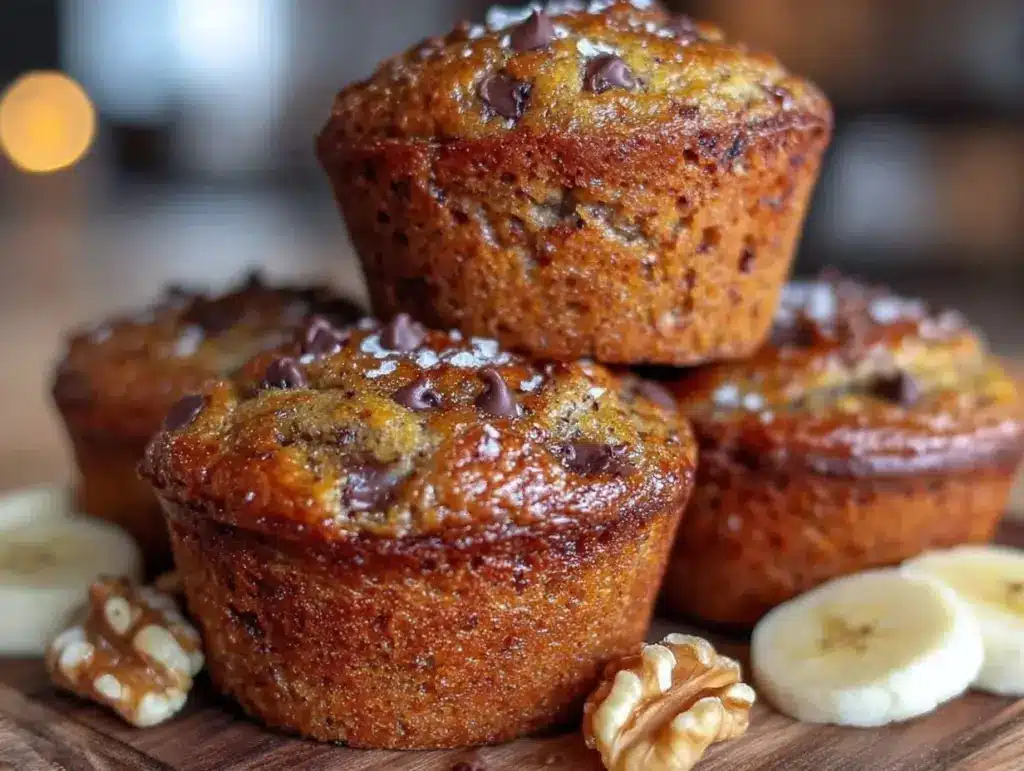 mini banana bread muffins - featured image