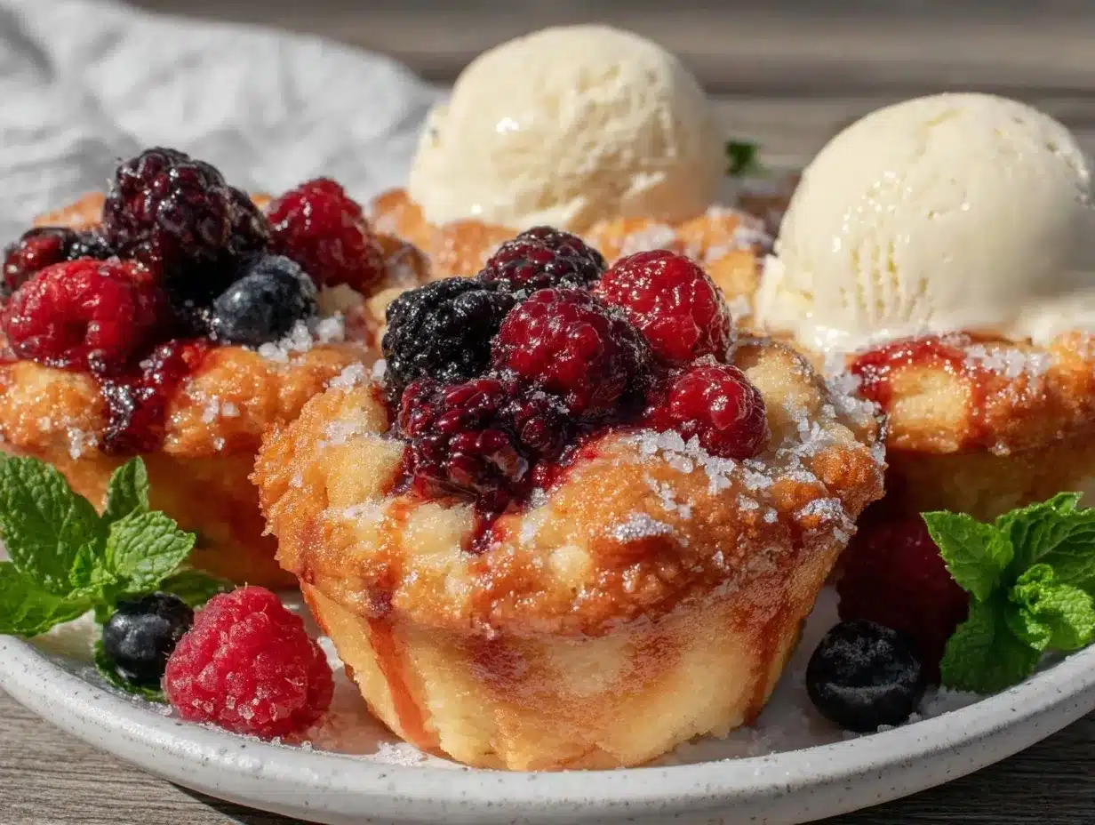 mini berry cobbler cups preparation steps