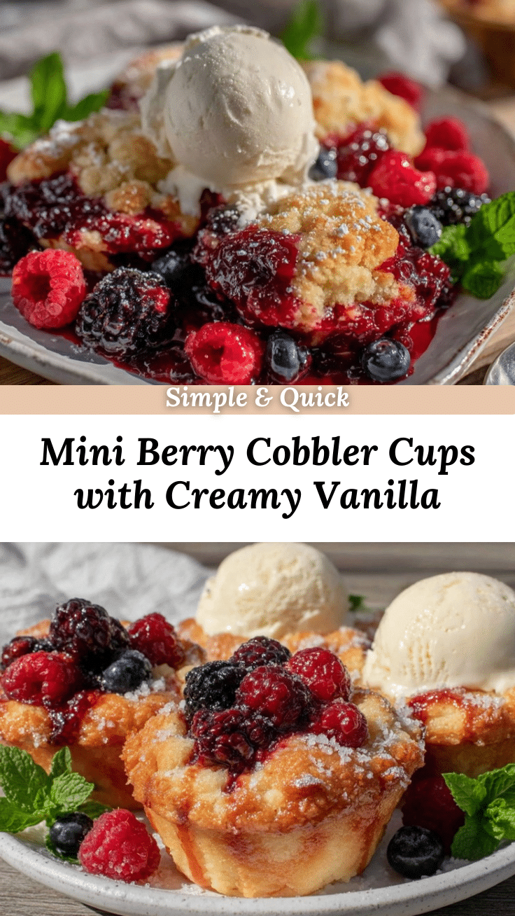 mini berry cobbler cups recipe