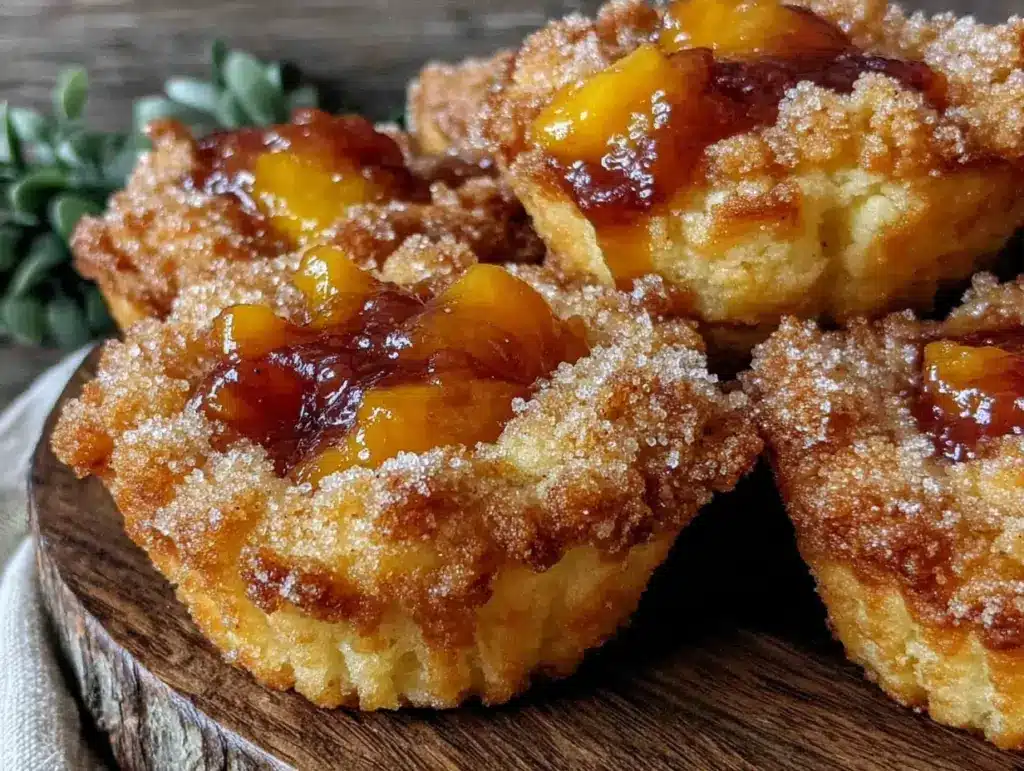 mini peach cobbler cups - featured image
