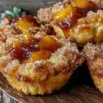 mini peach cobbler cups - featured image