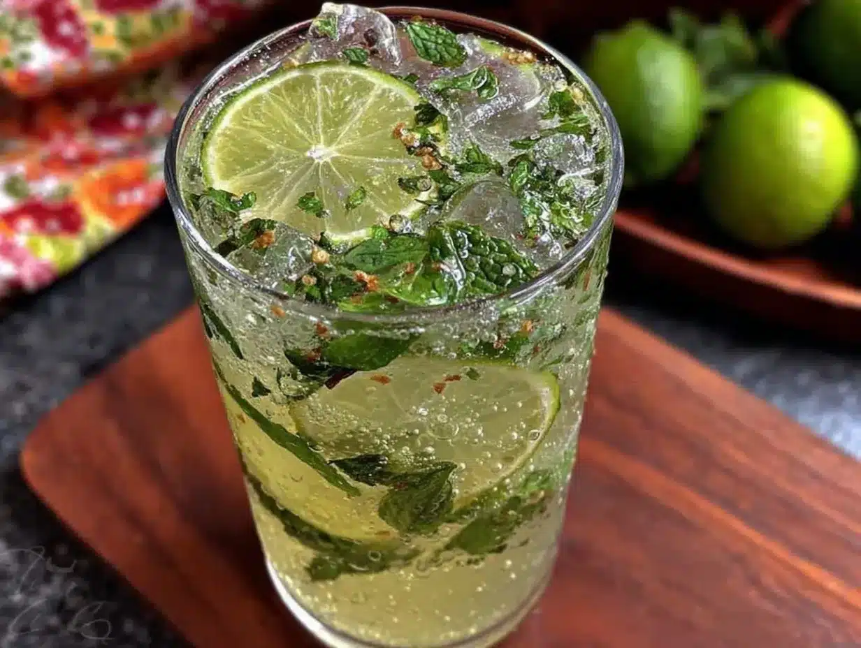 mint mojito mocktail preparation steps