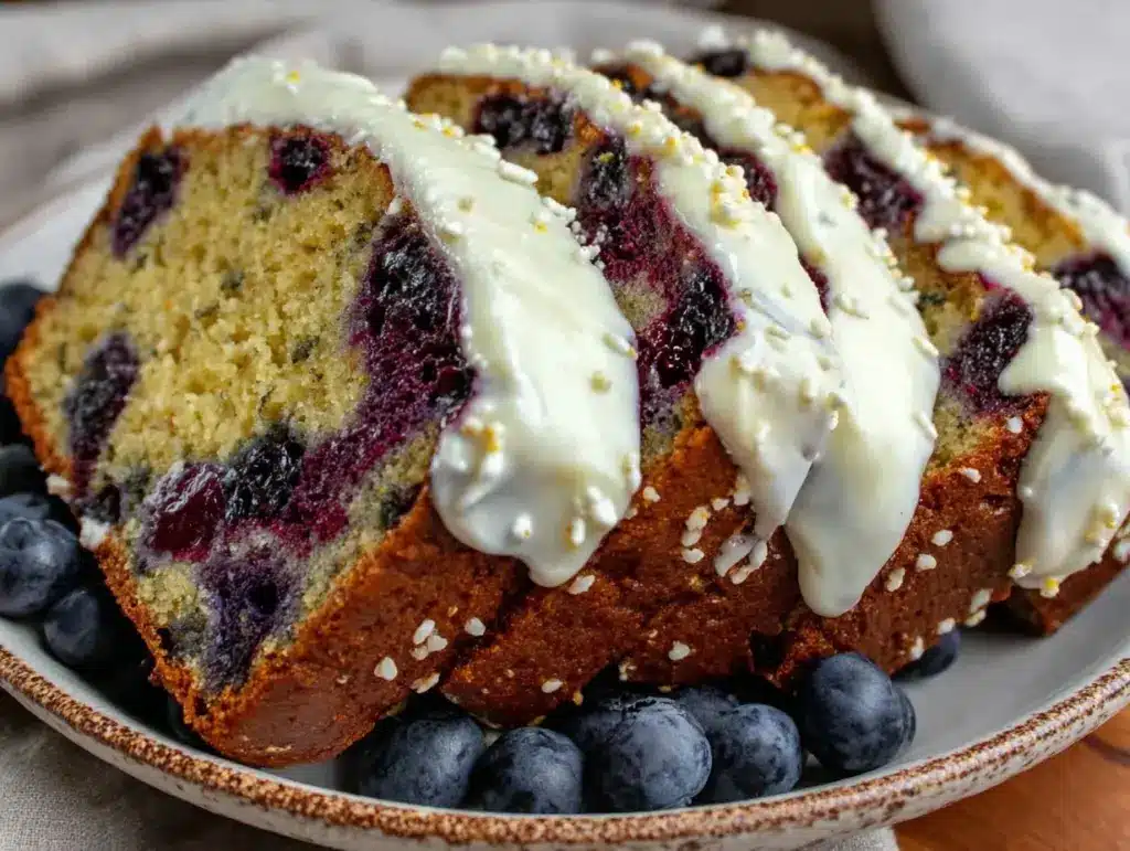 moist blueberry banana bread - featured image