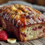 moist strawberry banana bread - featured image