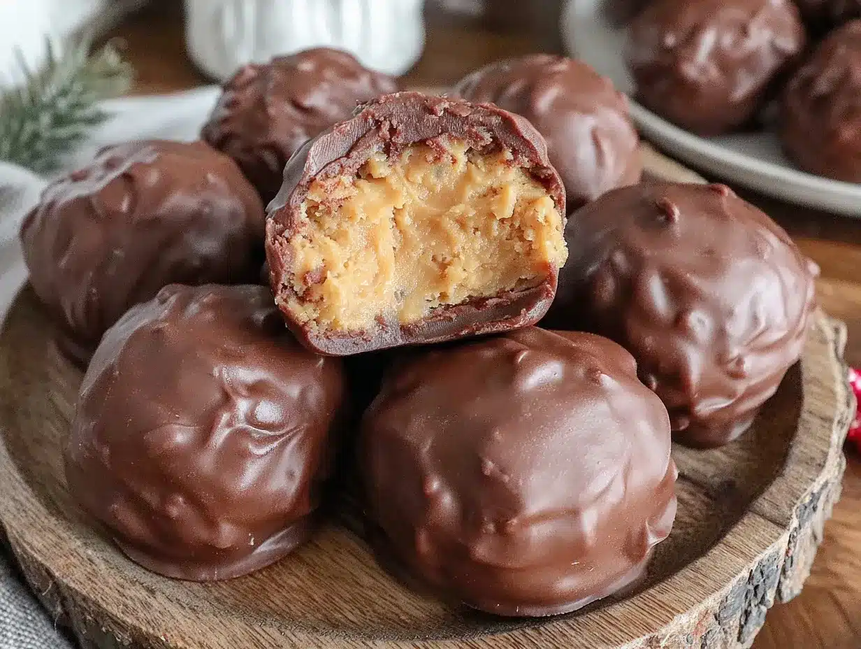 no-bake chocolate peanut butter buckeye balls preparation steps