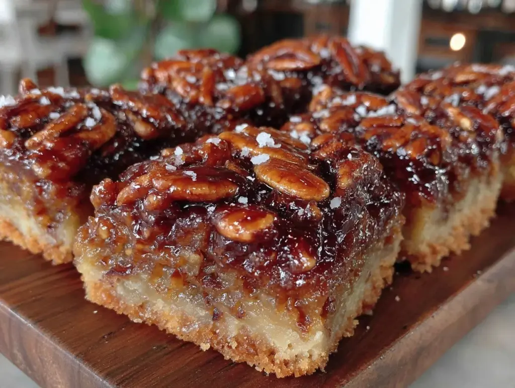 no-corn-syrup pecan pie bars - featured image