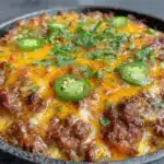 one-pan ground beef taco skillet - featured image