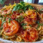 one-pot lemon butter shrimp pasta - featured image