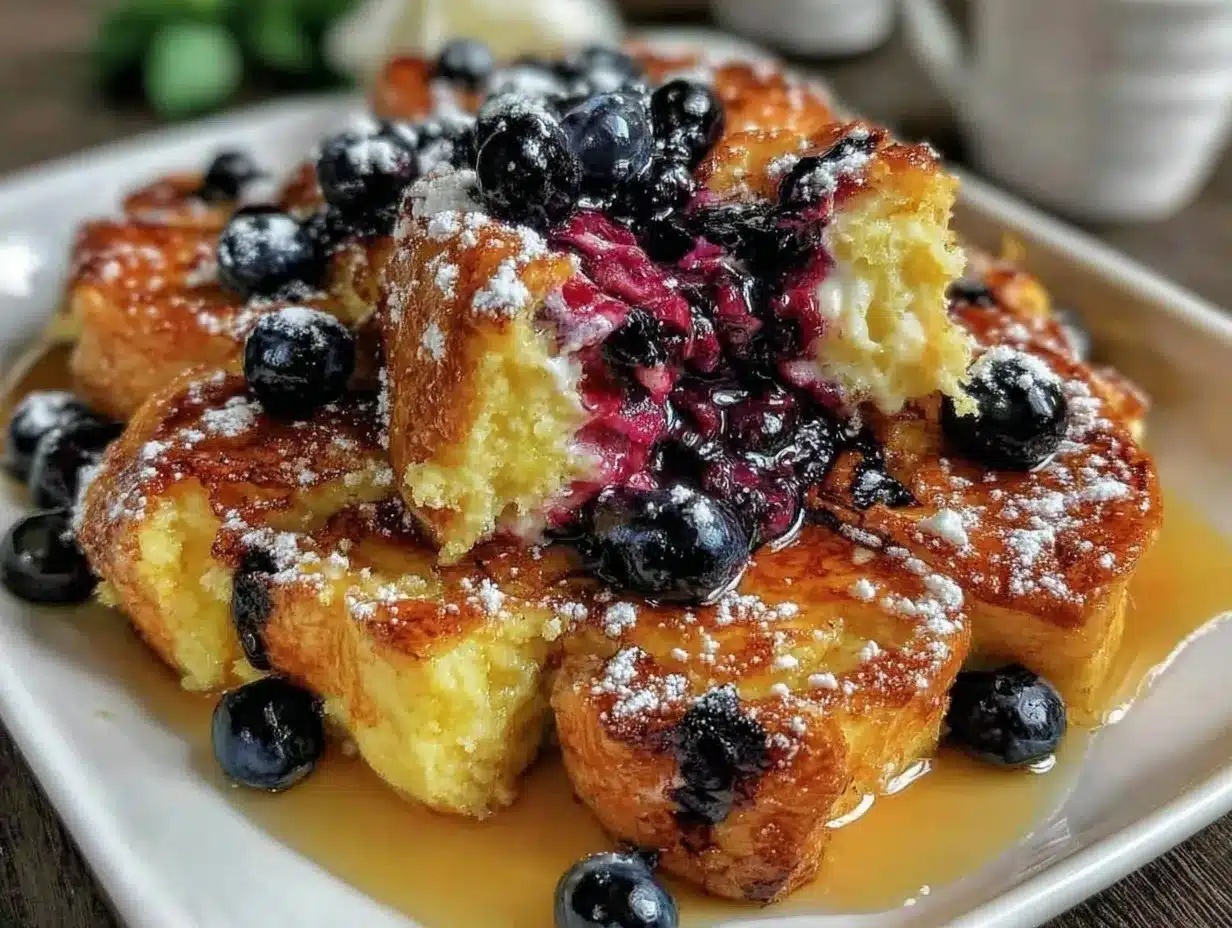 overnight blueberry french toast bake preparation steps