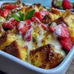 overnight strawberry cream cheese french toast bake - featured image