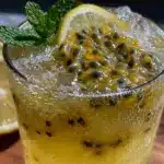 passion fruit sparkling lemonade mocktail - featured image