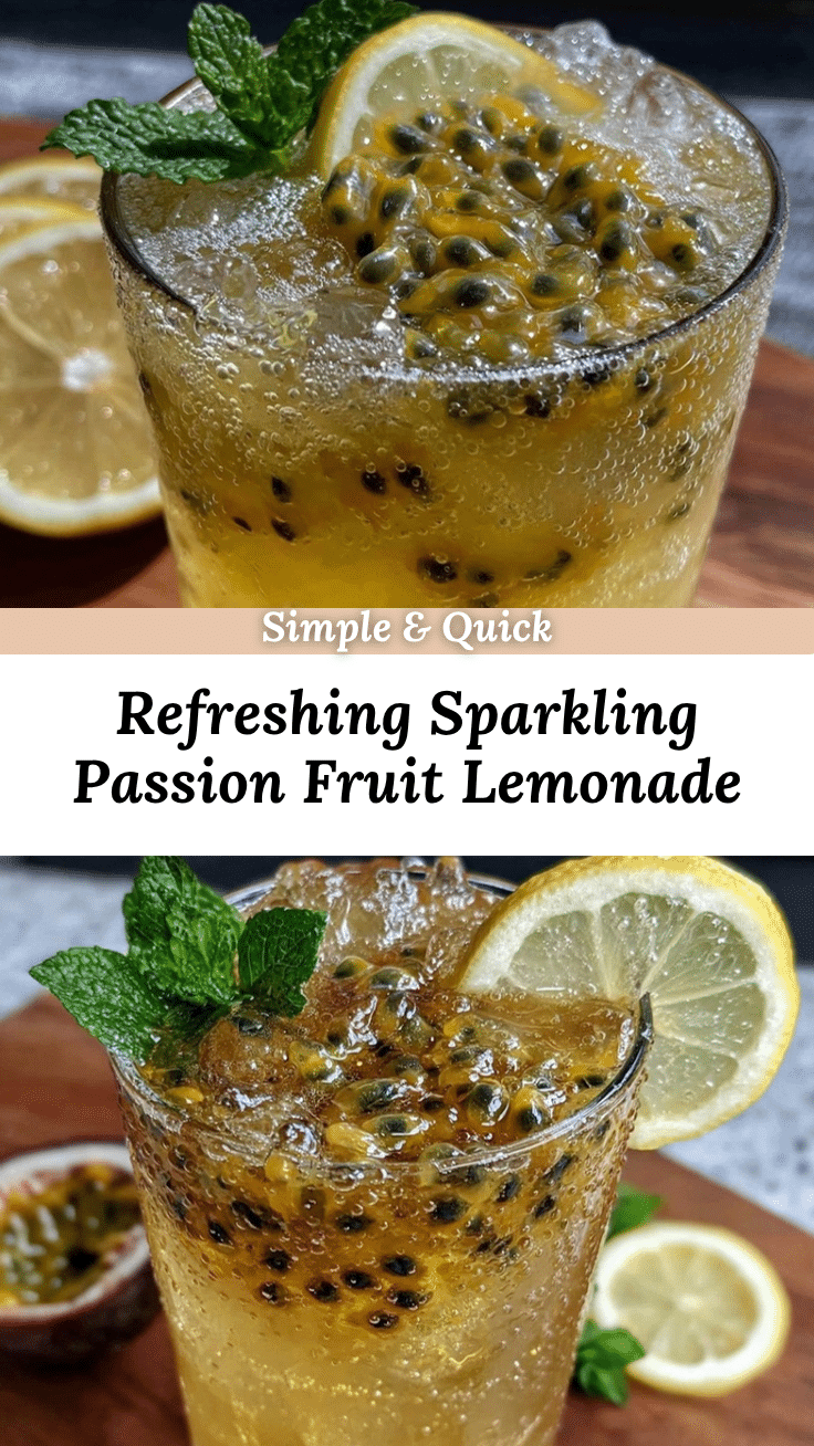 passion fruit sparkling lemonade mocktail recipe