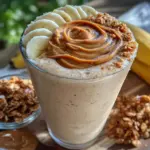 peanut butter banana protein smoothie - featured image