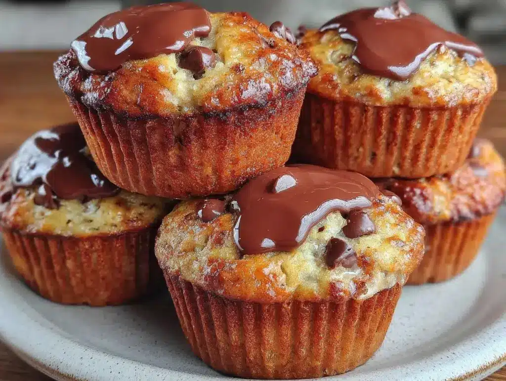 protein banana oat muffins - featured image