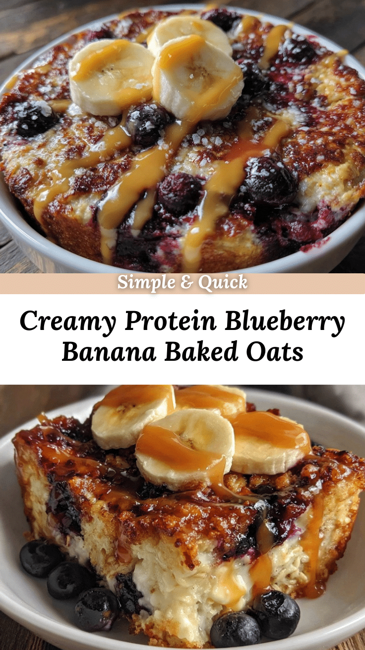 protein blueberry banana baked oats recipe