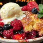 red white and blue berry cobbler - featured image