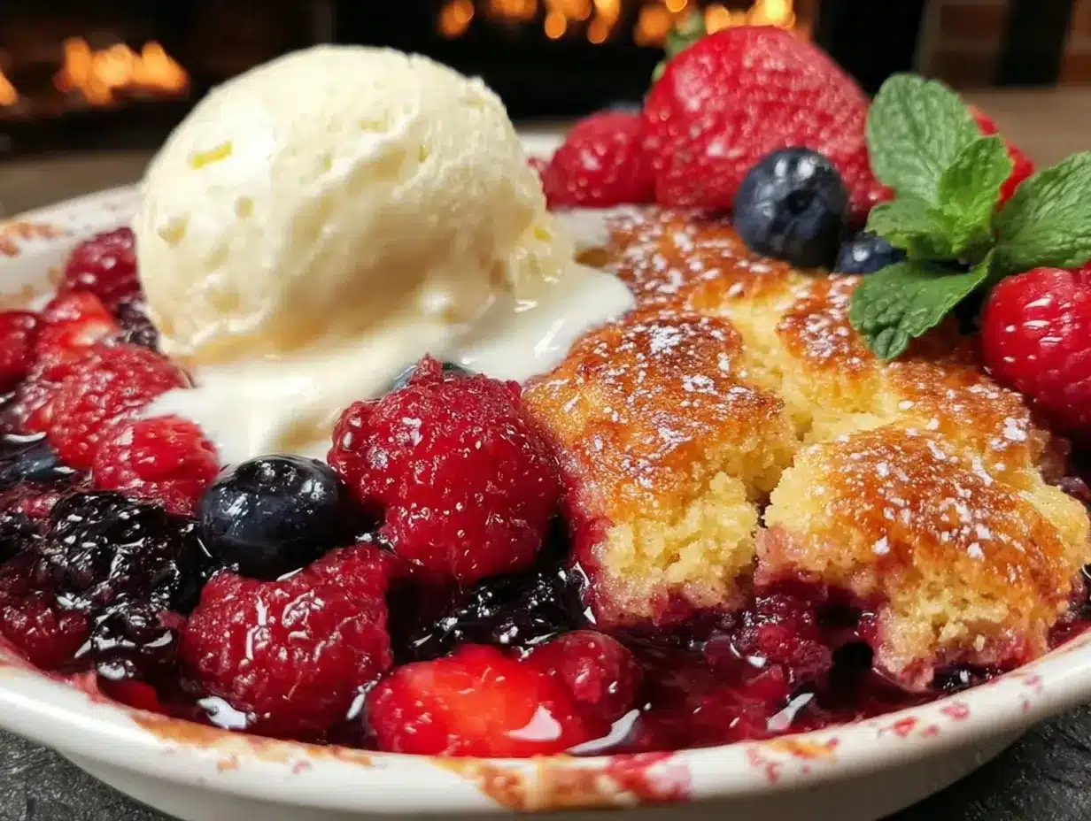 red white and blue berry cobbler preparation steps