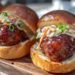 slow cooker bbq meatball sliders - featured image